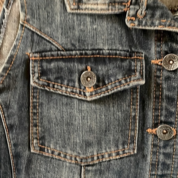 Worn once, at most, cute denim cropped vest by Kismet. - Picture 7 of 7